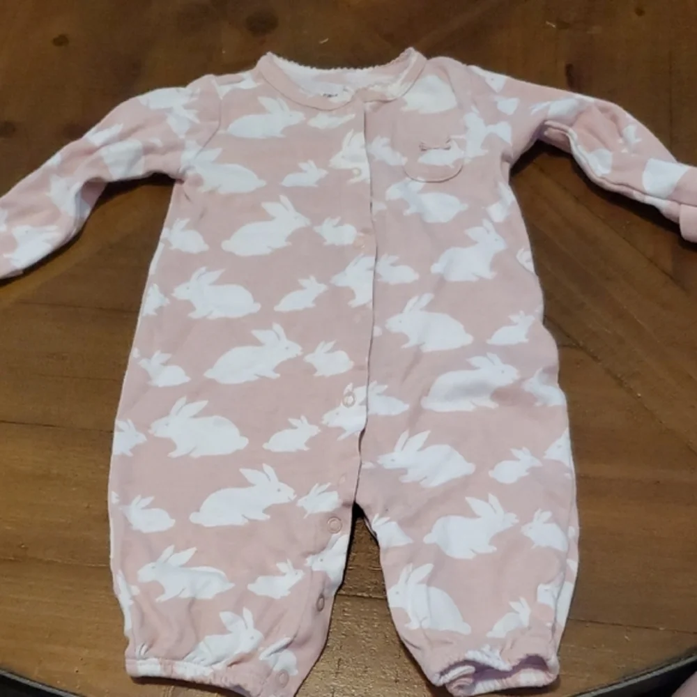 🐻 Carter's Blush Bunny Print